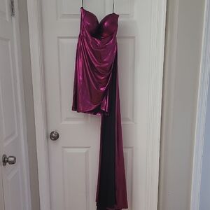Elegant Purple Strapless Dress
